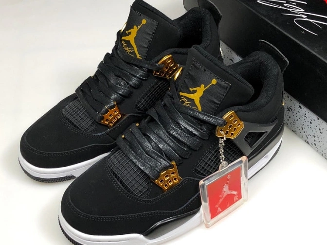 One Kick Royalty Black Metallic Jordan Air 308497-032 Gold-White 4 0815